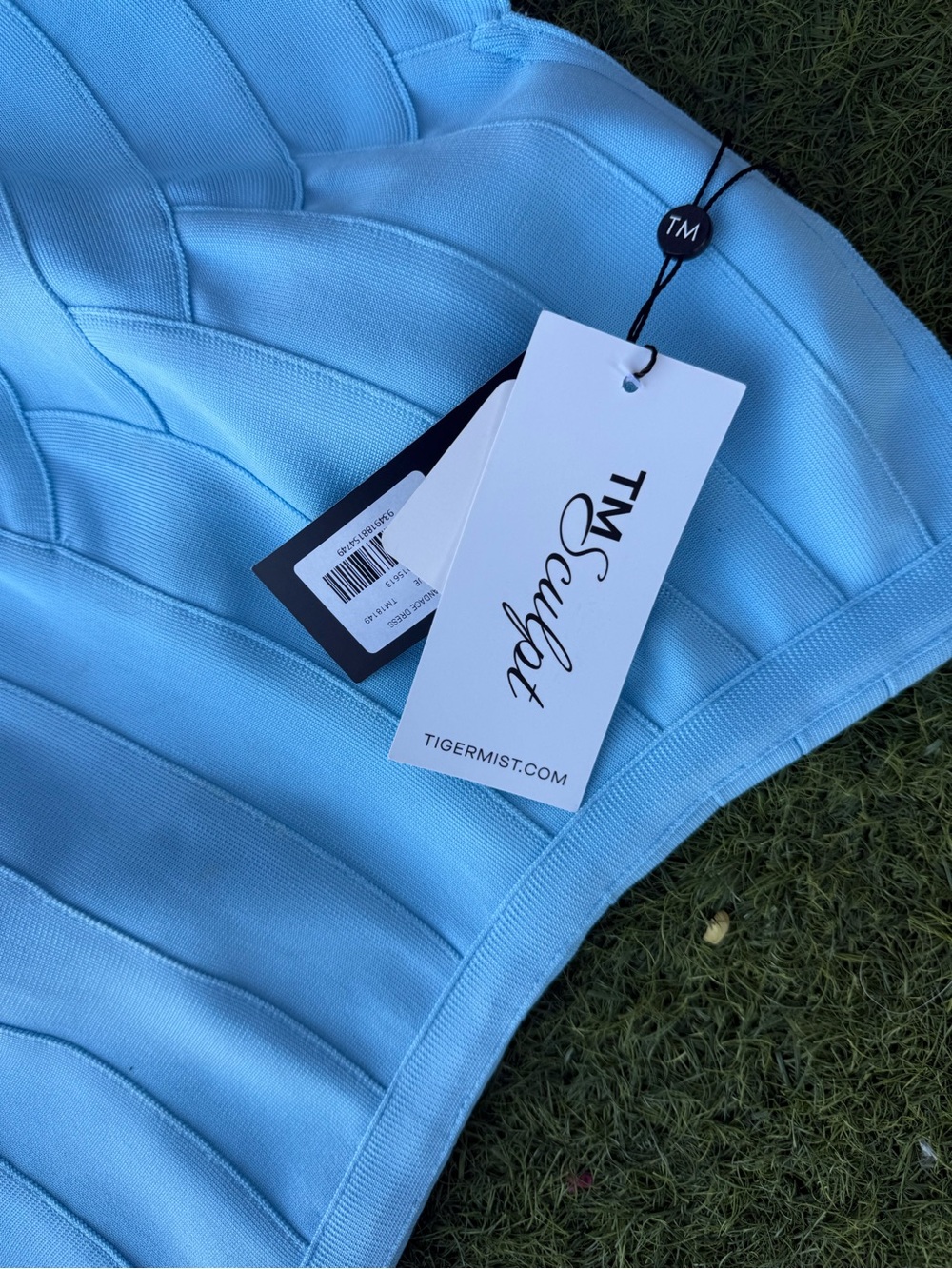 Tiger Mist Sky Blue Strapless Bandage Mini Dress - Picture 2 of 4